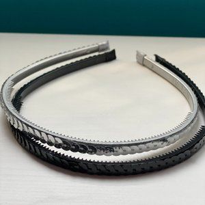 Silver and Black Sparkling Headbands